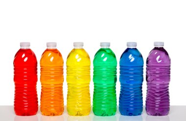 Plastik şişeler ve renkli grup