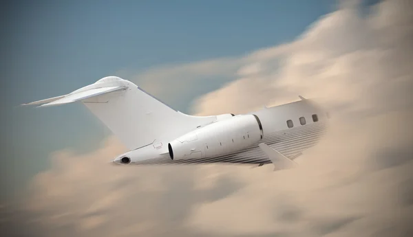 Avión volando en las nubes —  Fotos de Stock