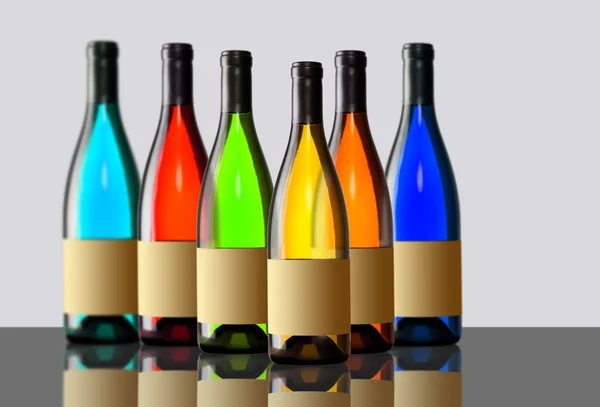 Colorful group of bottles — Stock Photo, Image