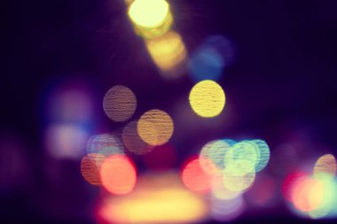 Gece lambasının soyut dairesel bokeh arkaplanı