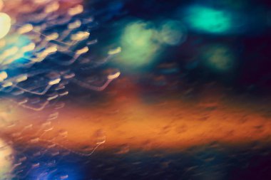 Gece lambasının soyut dairesel bokeh arkaplanı