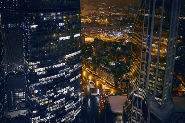Moskva Rusko Únor 2019 Letecký Pohled Úrovní Imperia Tower Business — Stock fotografie