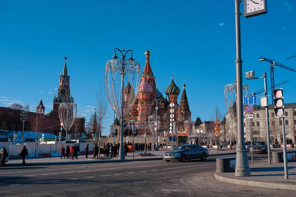 Moskva Rusko Února 2019 Slavná Historická Místa Centru Moskvy Zpráva — Stock fotografie