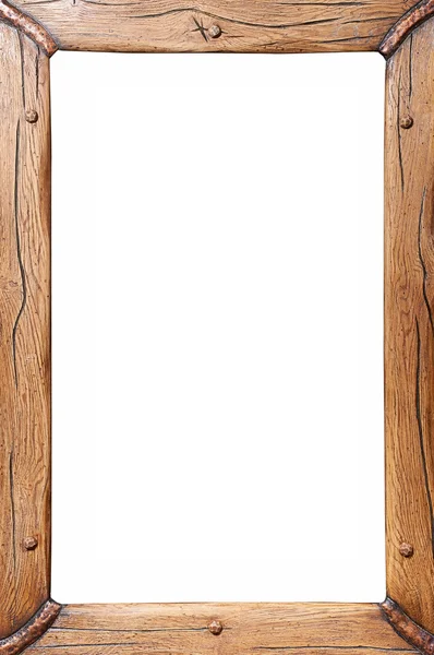 Drewniana rama, izolowana na biało. — Zdjęcie stockowe