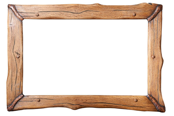 wooden frame, isolated on white