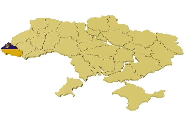 Modelo 3D da Ucrânia — Fotografia de Stock