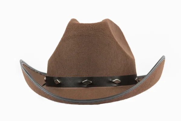 Brown felt cowboy hat with band — Stock Photo, Image