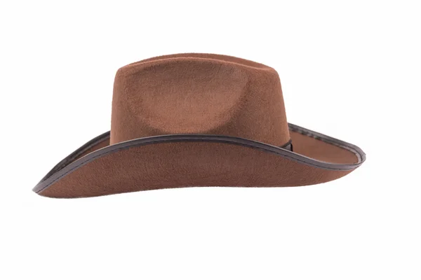 Sombrero de vaquero marrón aislado en blanco Fotos de stock libres de derechos