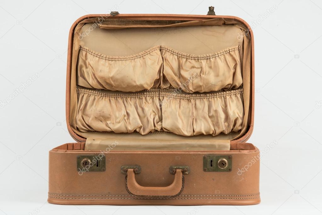 Vintage suitcase opened