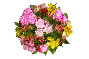 Kasvetli buket beyazda izole edilmiş.