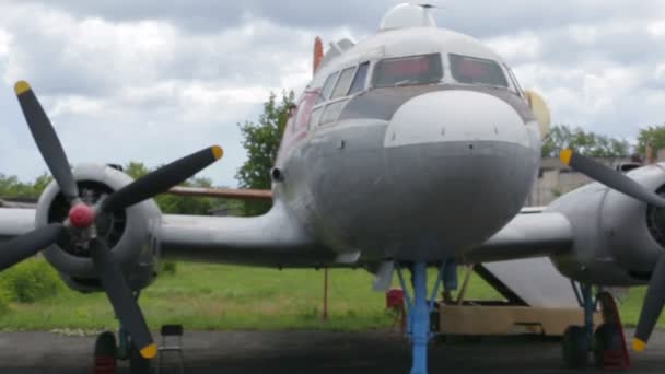 Flygplan parkering allmän åsikt — Stockvideo