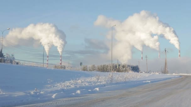 Poluarea mediului carbon în timpul iernii — Videoclip de stoc
