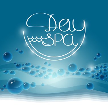 İllüstrasyon kabarcık ile vektör ve karakterlerine Day Spa beyaz.