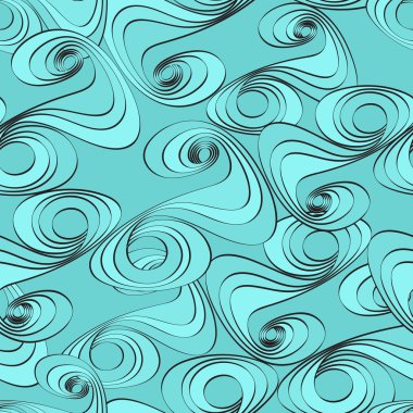 Akuamarin dalgalı süsleme ile Seamless Modeli.