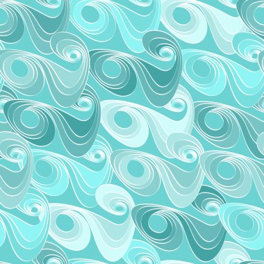 Akuamarin dalgalı süsleme ile Seamless Modeli.
