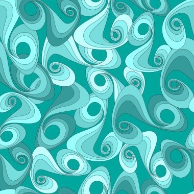 Akuamarin dalgalı süsleme ile Seamless Modeli.