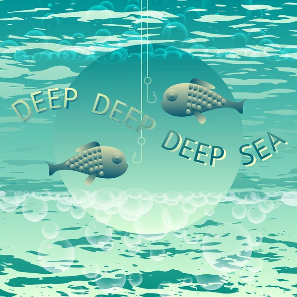 Deep Sea. Vector visserij thema. — Stockvector