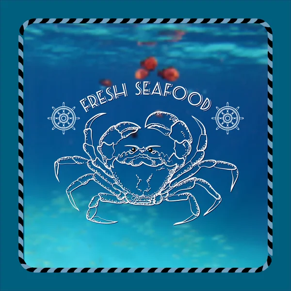 Yengeç siluet, deniz Aksesuar ve kelimeler