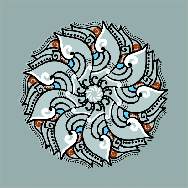 Vector Mandala in. Rund mönster. Circle Tattoo. — Stock vektor