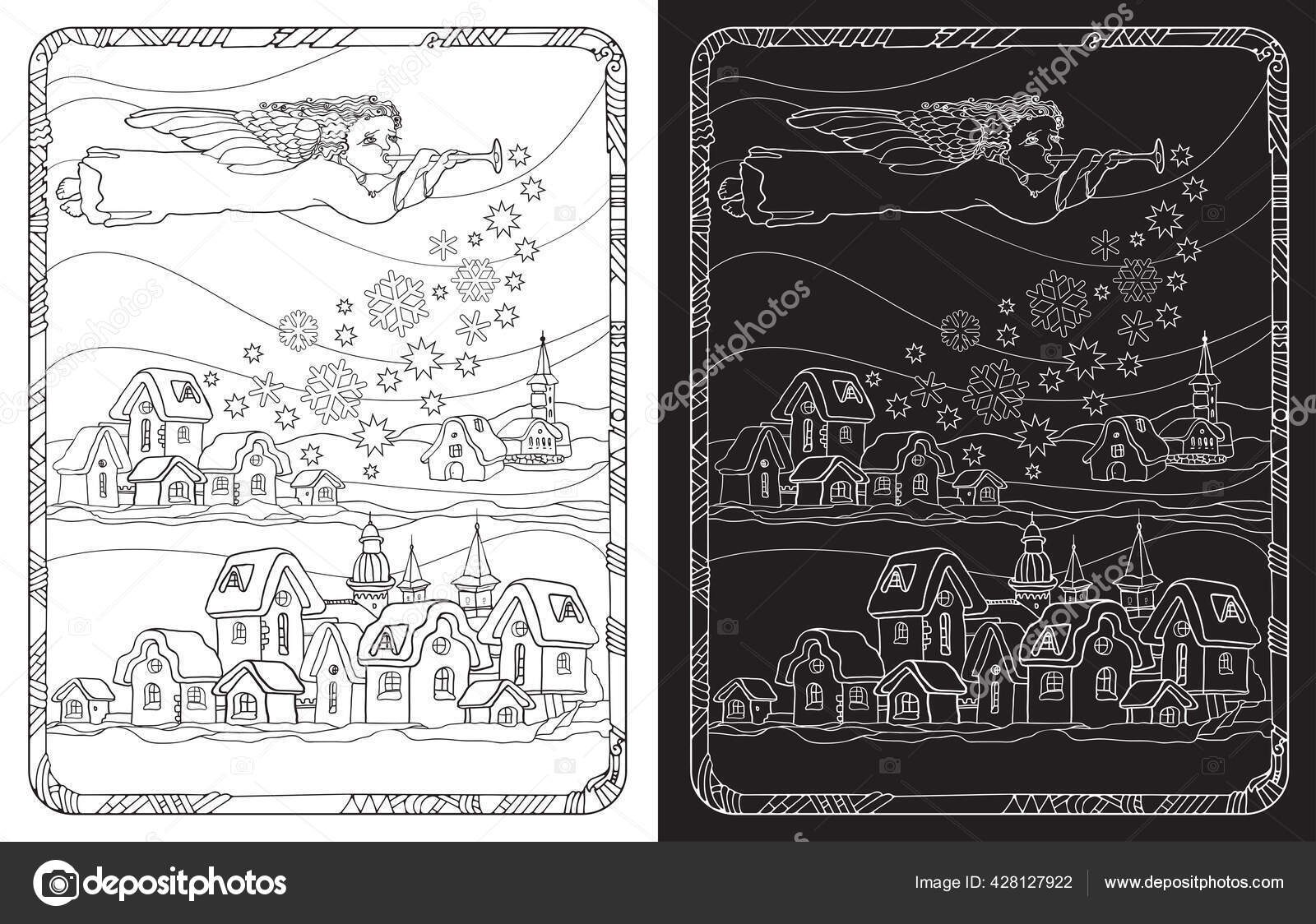 Page De Coloriage De Noël Magique Pour Adulte Illustration Stock