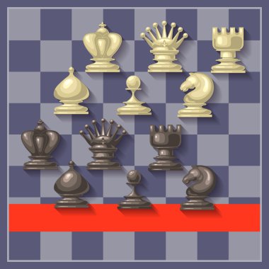 Satranç taşları vektör çizim.