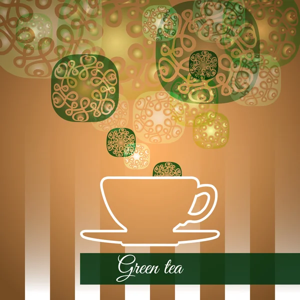 धूर सह हिरव्या चहाचे वेक्टर कप, आयडिया संकल्पना — स्टॉक व्हेक्टर