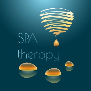 Spa terapi vektör çizim sarı damla ile.