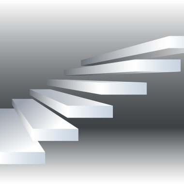 Vektör çizim drey arka plan üzerinde siyah beyaz merdiven ile