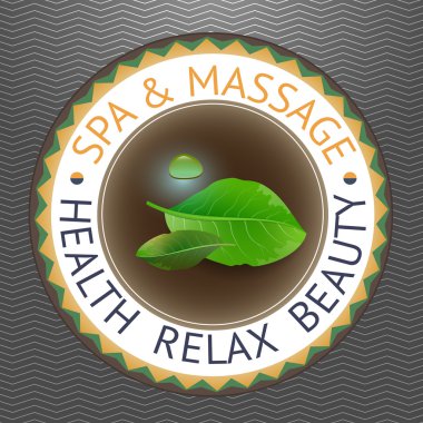 SPA theme vector illustration with leaves and drop. clipart