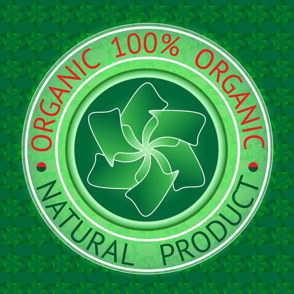 Ilustracja wektorowa. Odznaka szablonu z tekstem organicznej, produkt naturalny. — Wektor stockowy