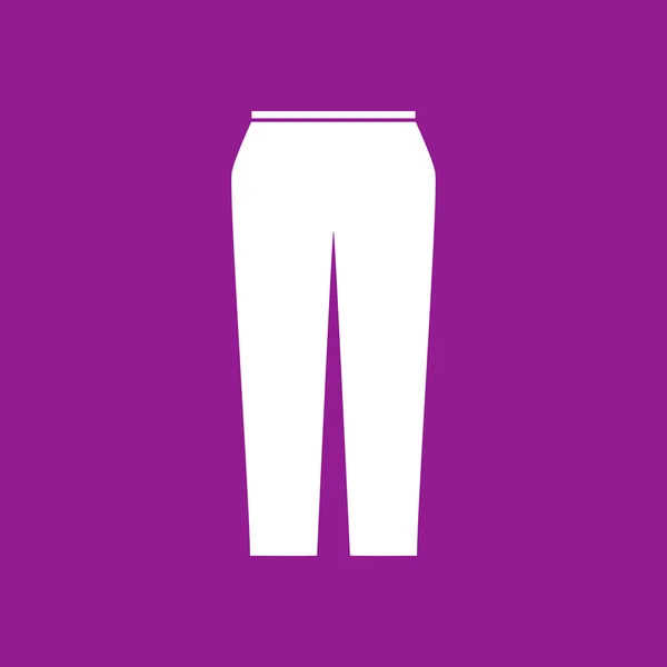 Ikon celana panjang putih wanita pada latar belakang ungu - Stok Vektor