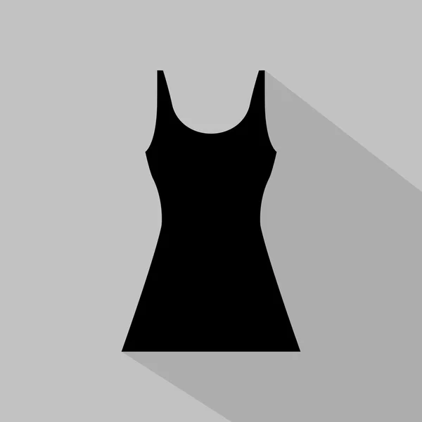 Εικονίδιο μονόχρωμη φόρεμα των γυναικών σε γκρι φόντο — Διανυσματικό Αρχείο