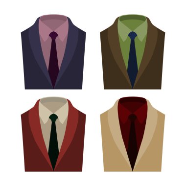 Ceket, gömlek, kravat ile trendy erkek giysileri seti. Erkek gardırop