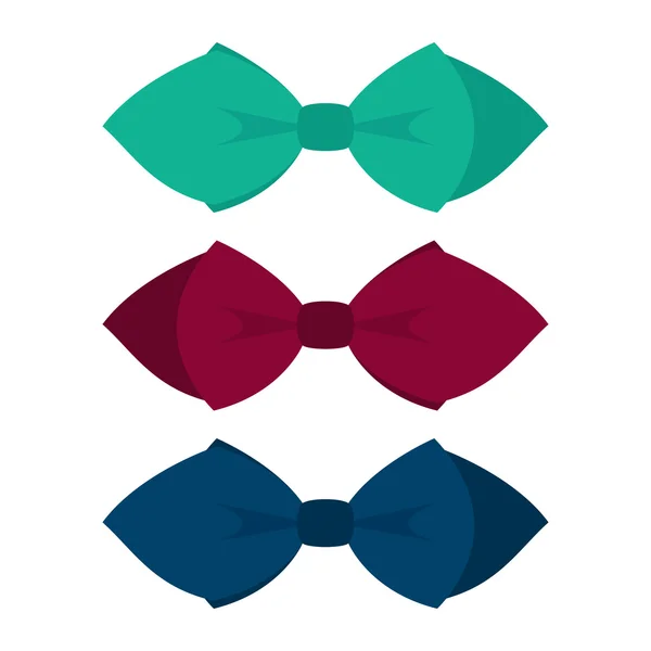 Set of  three trendy men's bow tie. Men's accessories — Stock Vector