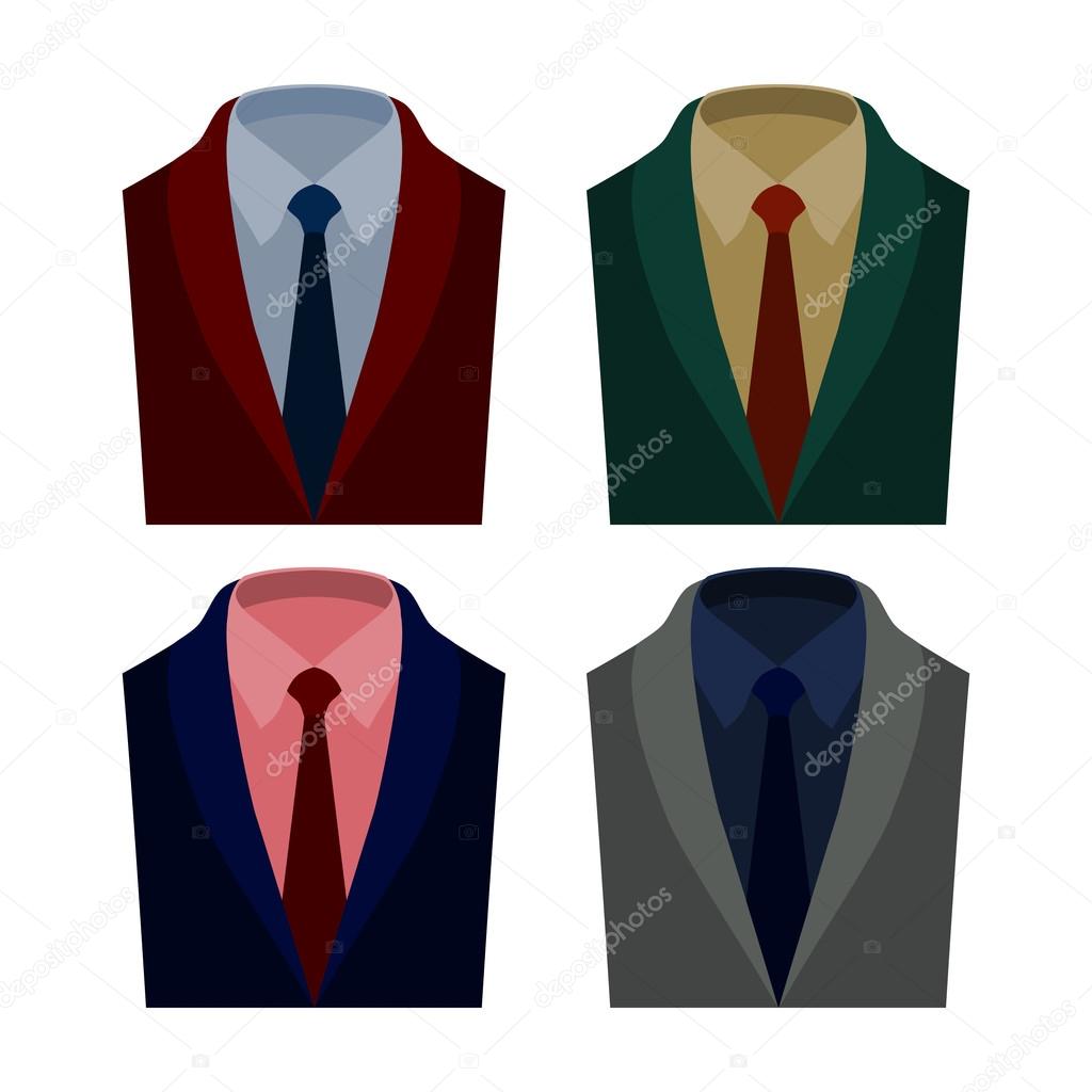 Set of  trendy men's clothes with jacket, shirt, tie. Men's wardrobe