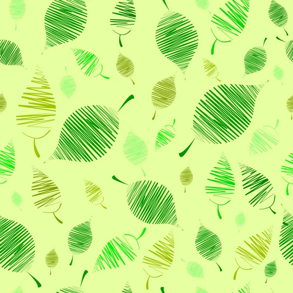 Modèle de feuille vert sans couture — Image vectorielle