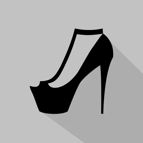 Sapato dedo do pé aberto feminino ícone monocromático —  Vetores de Stock