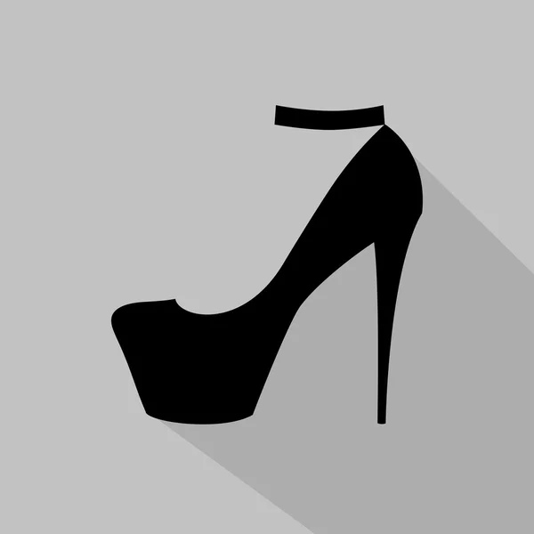 Kobiet na wysokim obcasie buta monochromatyczne ikony — Wektor stockowy