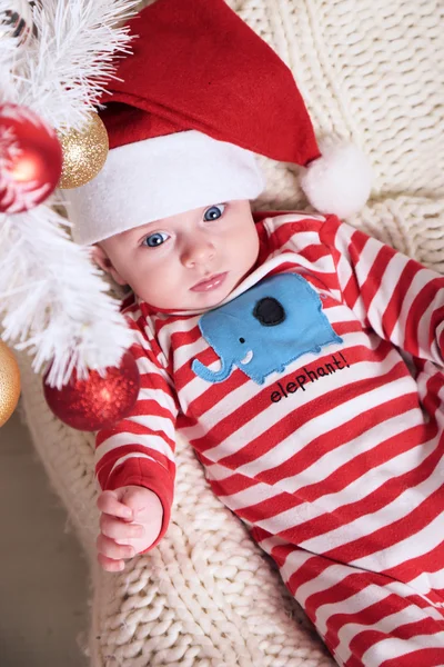Cute Santa baby at Christmas — Zdjęcie stockowe
