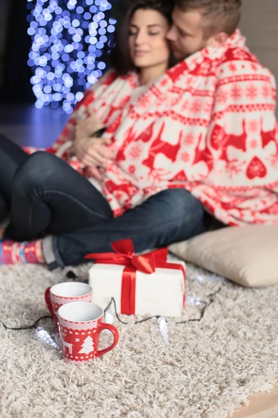 아름 다운 크리스마스 부드러운 커플 — 스톡 사진