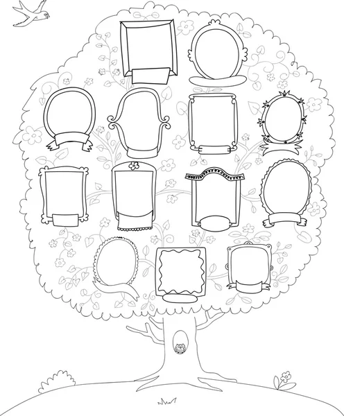 Arbre généalogique, arbre généalogique — Image vectorielle