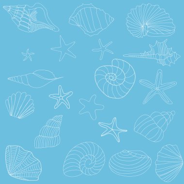 Deniz ve deniz yıldızı Dikişsiz desen vektör, sarı arka plan