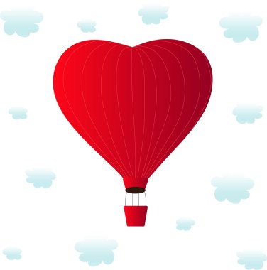 aerostats kırmızı uçan bulutlarda kalp