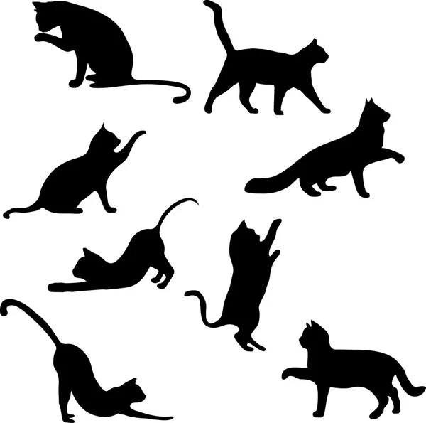 kedi koleksiyonu - siluet vektör