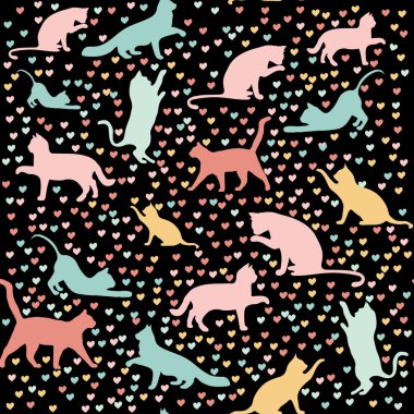 Kediler ve kalpleri, seamless modeli