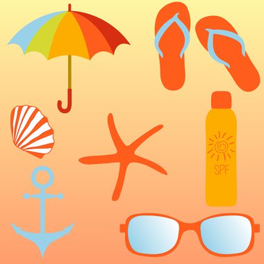 Plaj seti, öğeleri bir tatil için