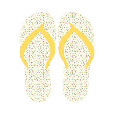 Flip flop, çiçek desenli terlik