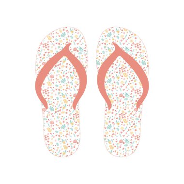 Flip flop, çiçek desenli terlik