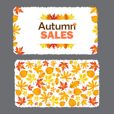 Sonbahar satış flyer şablonu yazı ile.