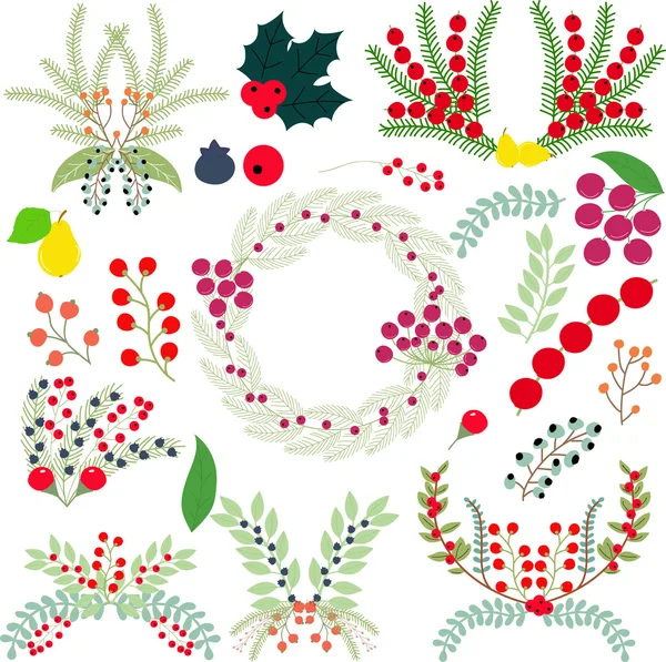 Berry buketleri ile Noel çelenk